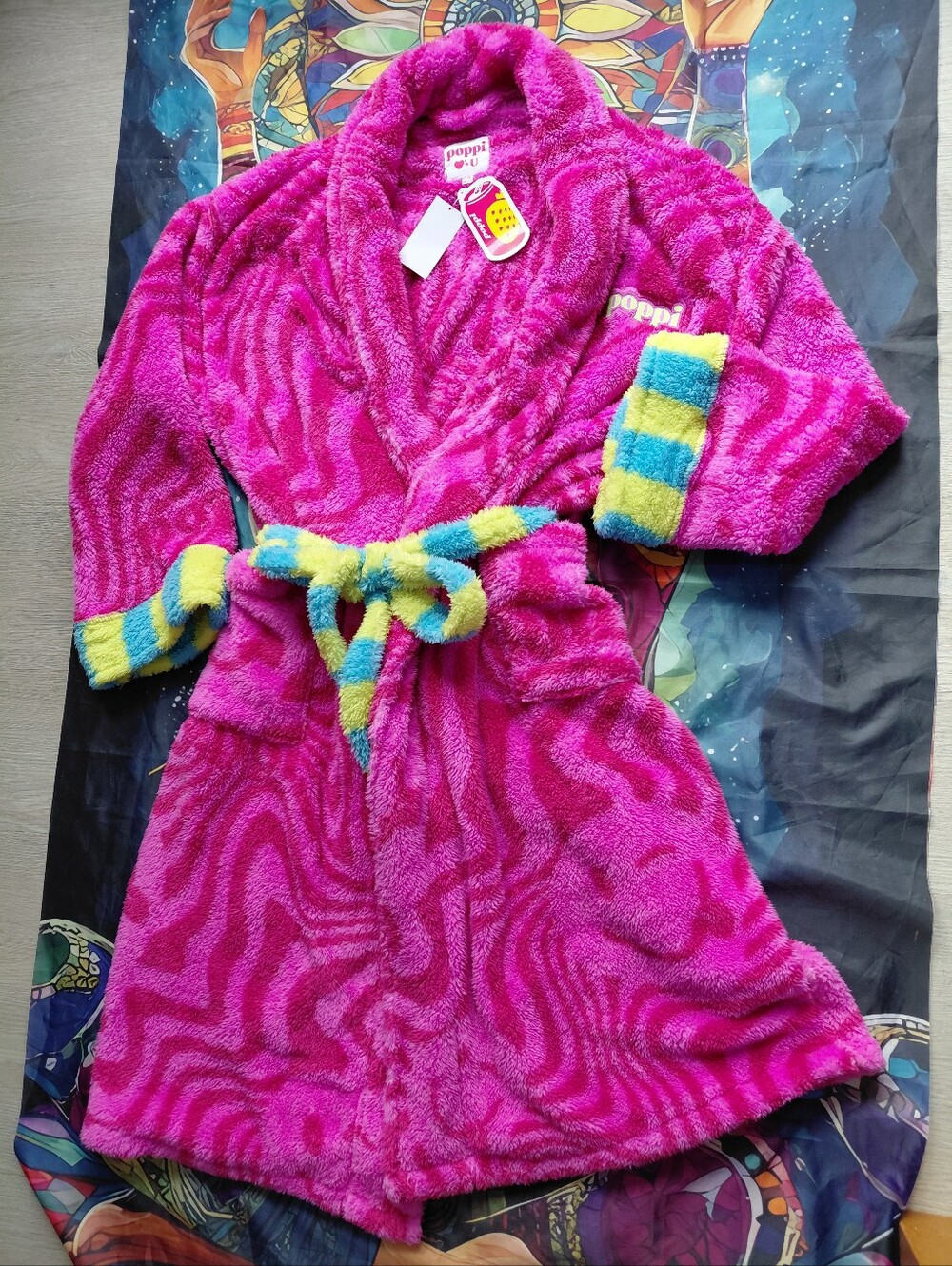 NWT Poppi Prebiotic Soda Pink Dorm Bath Robe L/XL